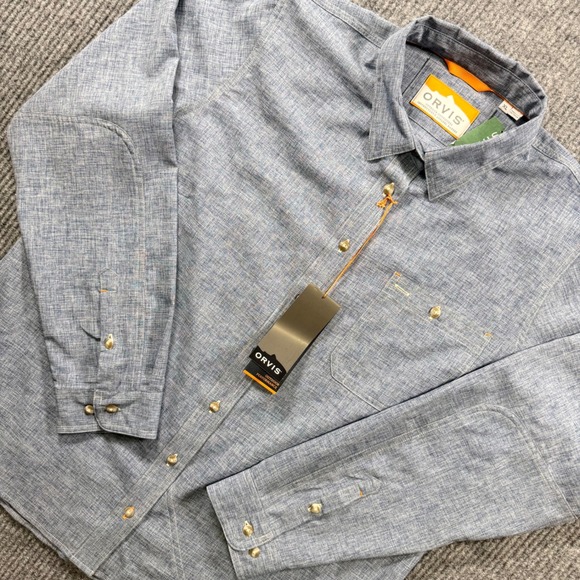 Orvis Tops - Orvis Women XL Blue Outdoor Performance Long Sleeve Button Down Shirt NWT